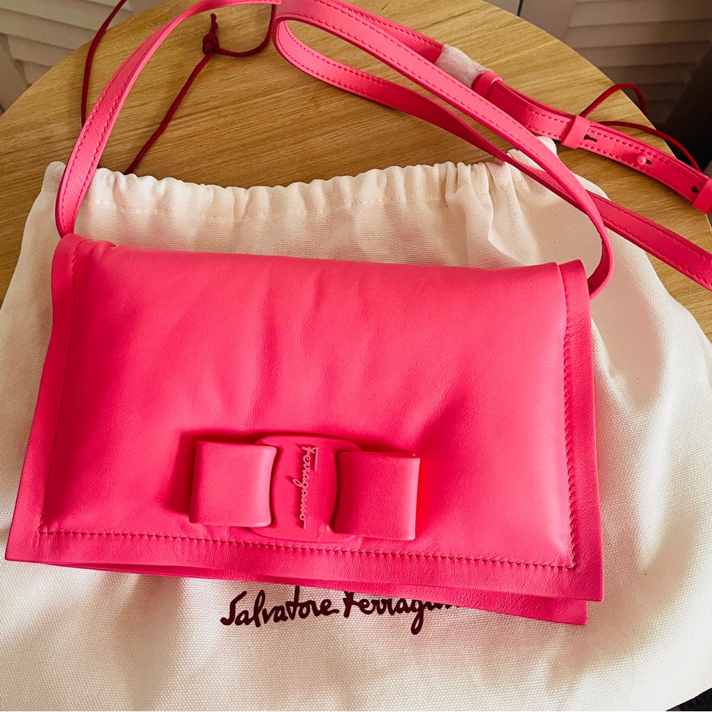 New Ferragamo Pillow Pink Crossbody Bag